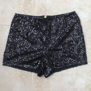 Black Sequin Shorts